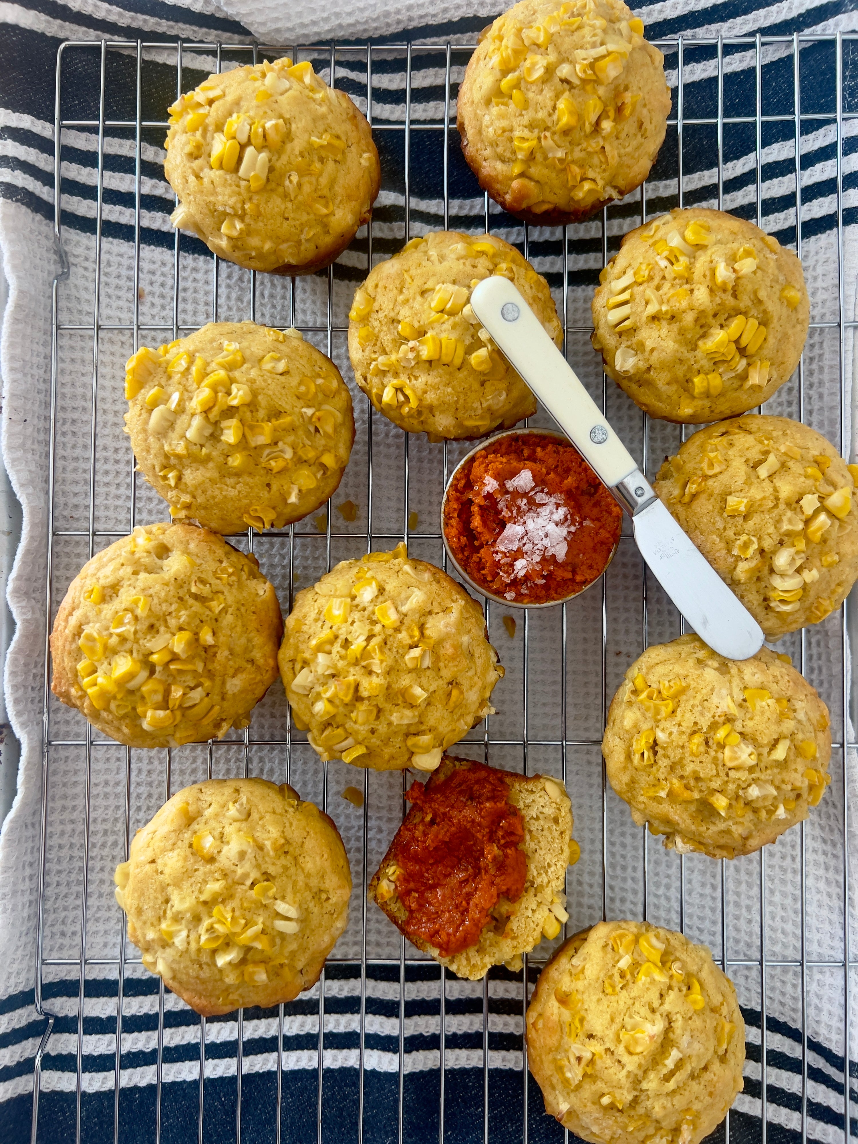 Oksusu Muffins with Gochujang Honey Butter